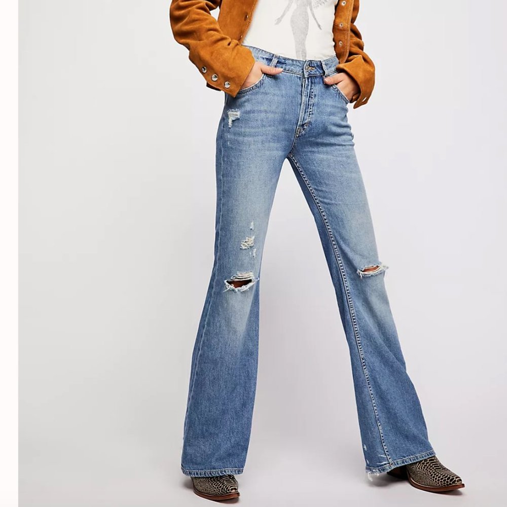Free People Relaxed Heritage Flare Jeans - 28